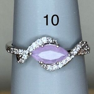 Bomb Party Purple Kunzite on Rhodium 
Size 10
